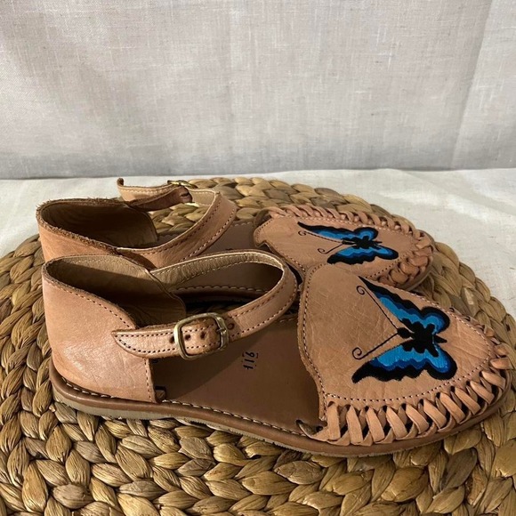 Morpho Butterfly Huaraches for Women size 7 Leather Handmade Mexico - Picture 5 of 8